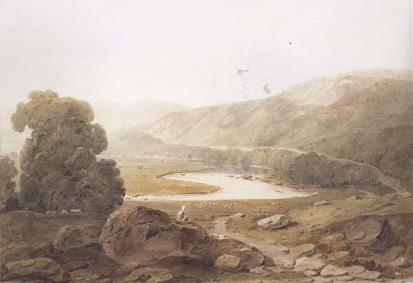 John varley jnr The Vallery of the Mawddach Watercolour (mk47)